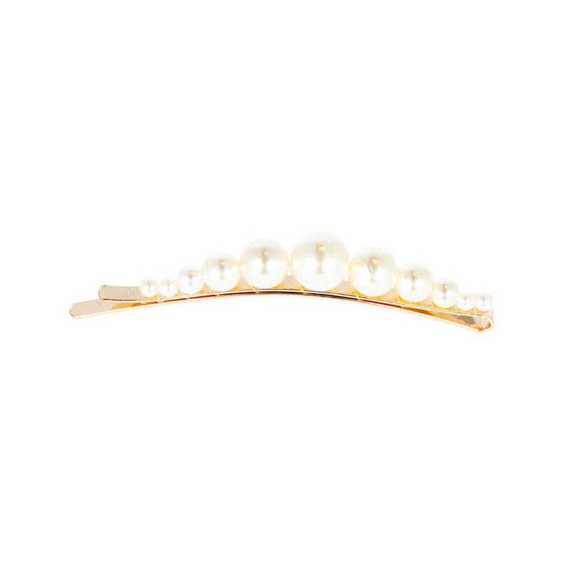CLIP DORADO LARGO CON PERLAS SURTIDAS 2 UDS