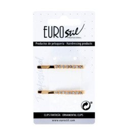 CLIPS DORADOS RECT. LARGOS CON PERLAS 2 UDS