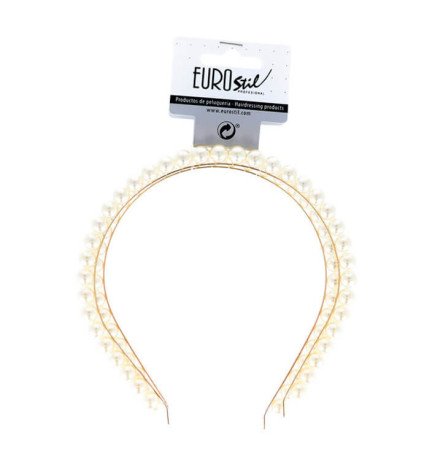 DIADEMA DORADA CON PERLAS 2 UDS