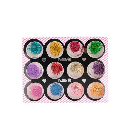 FLORES SECAS PARA NAIL ART 12 COLORES