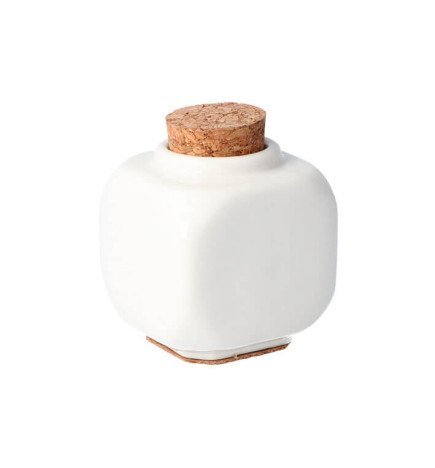 RECIPIENTE CERÁMICO BLANCO TAPÓN CORCHO