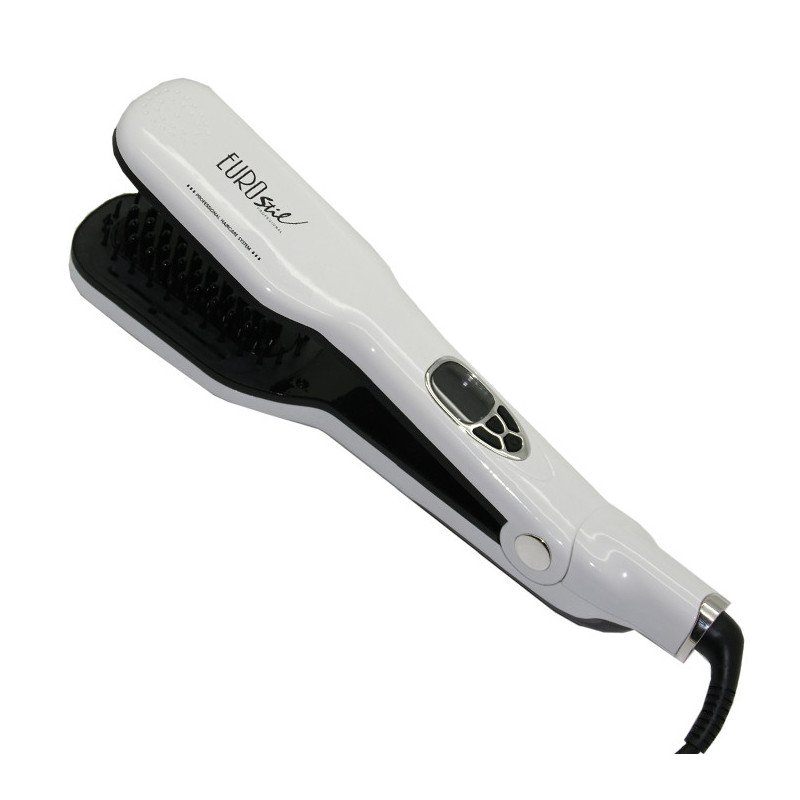 PLANCHA CEPILLO BLANCA CON VAPOR