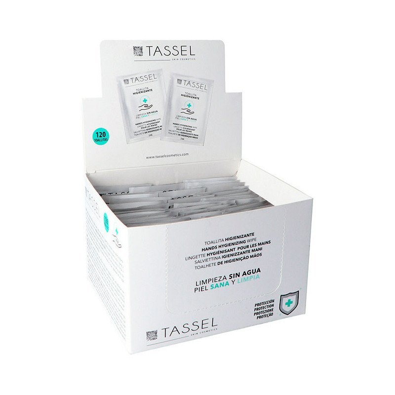 CAJA 120 SACHETS TOALLITA HIGIENIZANTE TASSEL