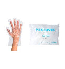 100 GUANTES POLIETILENO TRANSPARENTES