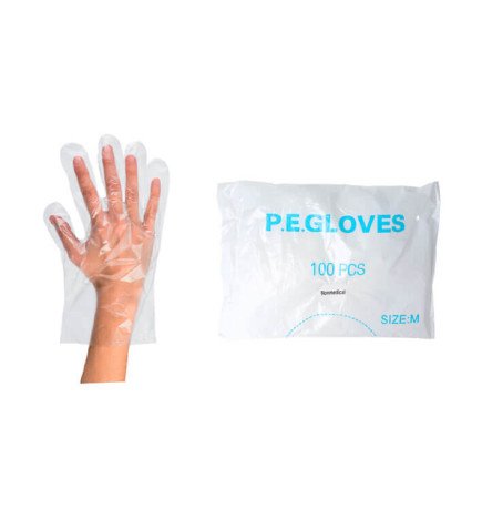 100 GUANTES POLIETILENO TRANSPARENTES
