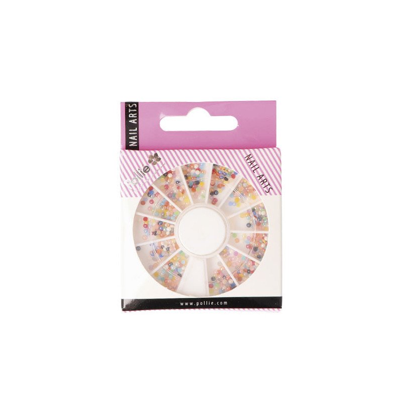 STRASS RHINESTONE DE COLORES MINI PARA NAIL ART RUEDA 600 U