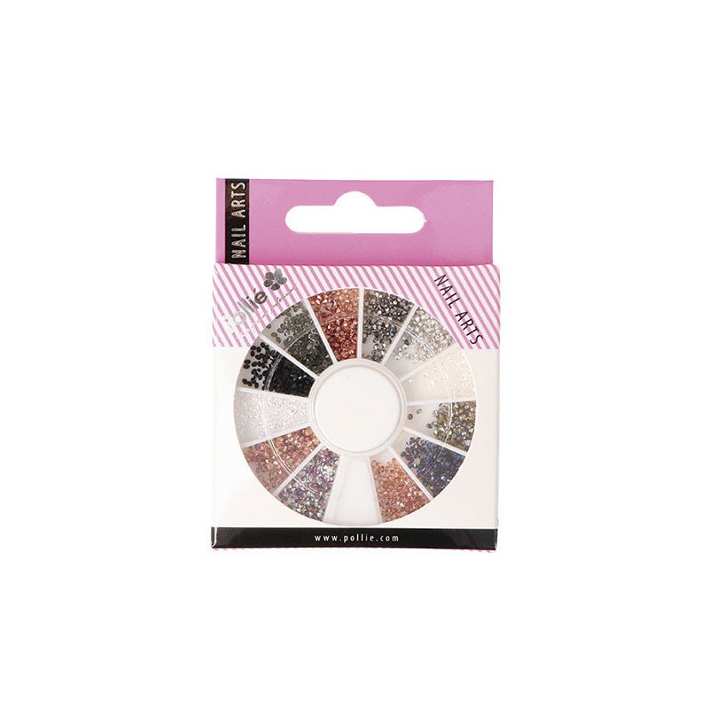 STRASS RHINESTONE COLORES PARA NAIL ART RUEDA 600 U