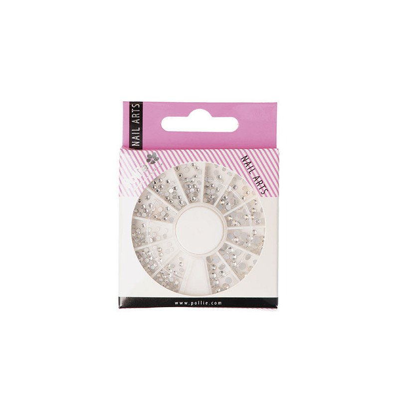 STRASS RHINESTONE PLATA NAIL ART RUEDA DE POLLIÉ 144 U