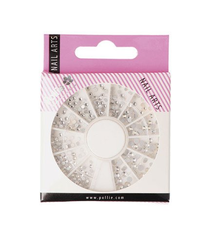 STRASS RHINESTONE PLATA NAIL ART RUEDA DE POLLIÉ 144 U