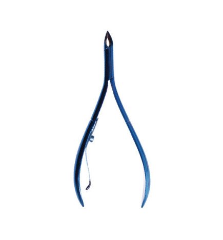 ALICATE CORTA CUTICULAS 10CM REDONDO AZUL TITANIO