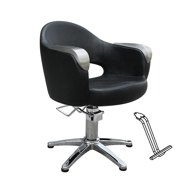 SILLA ART NEGRA PIE ESTRELLA CON APOYAPIES