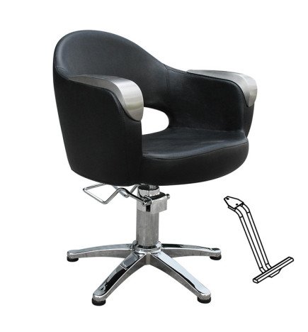 SILLA ART NEGRA PIE ESTRELLA CON APOYAPIES