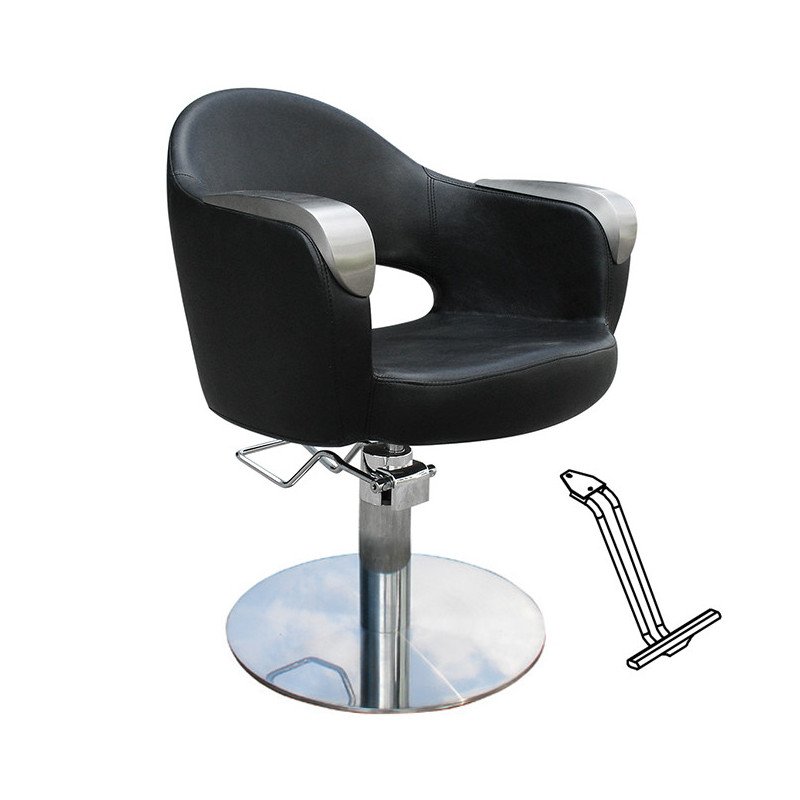 SILLA ART NEGRA PIE REDONDO CON APOYAPIES