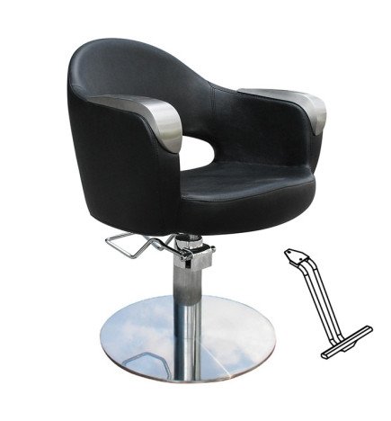 SILLA ART NEGRA PIE REDONDO CON APOYAPIES