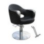 SILLA ART NEGRA PIE REDONDO CON APOYAPIES