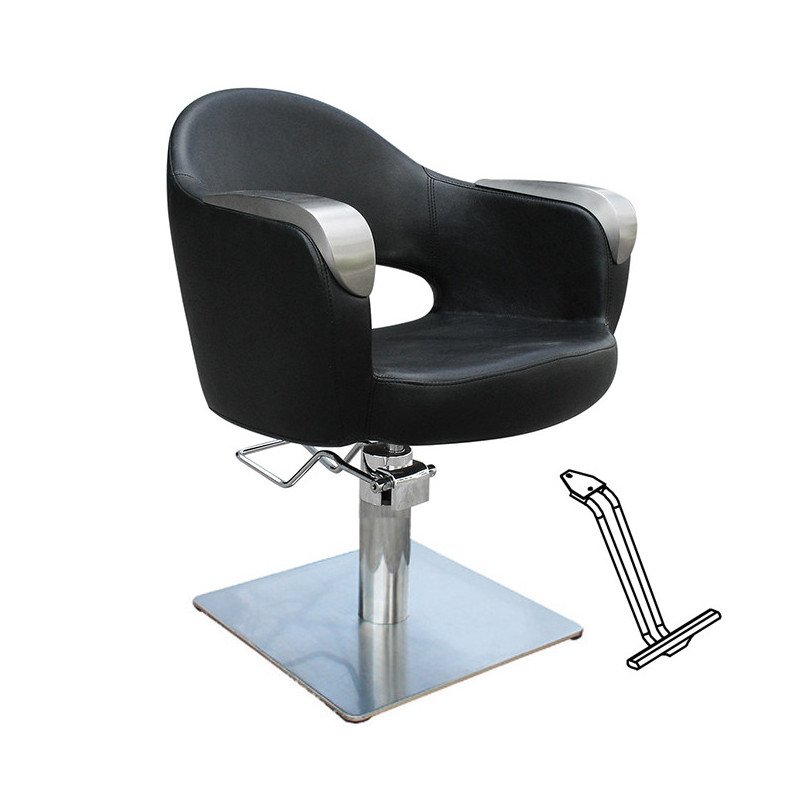 SILLA ART NEGRA PIE CUADRADO CON APOYAPIES