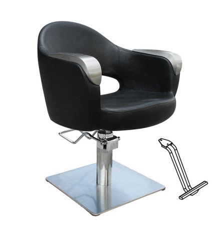 SILLA ART NEGRA PIE CUADRADO CON APOYAPIES