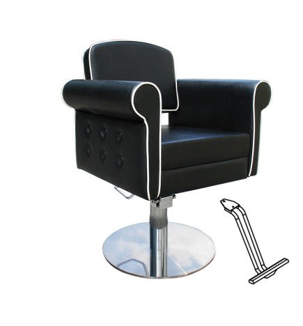 SILLA STYLE NEGRA PIE REDONDO CON APOYAPIES
