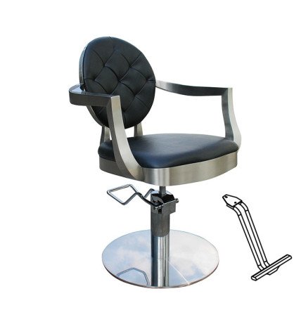 SILLA CHIC NEGRA PIE REDONDO CON APOYAPIES