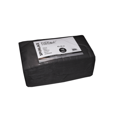 BOLSA 100 TOALLAS 40x80 SPUNLACE NEGRO