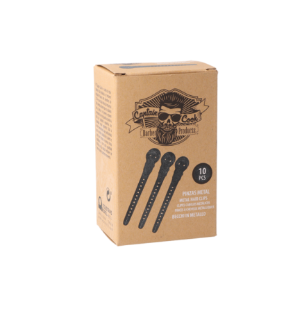 CAJA 10 PINZAS METÁLICAS NEGRAS CAPTAIN COOK