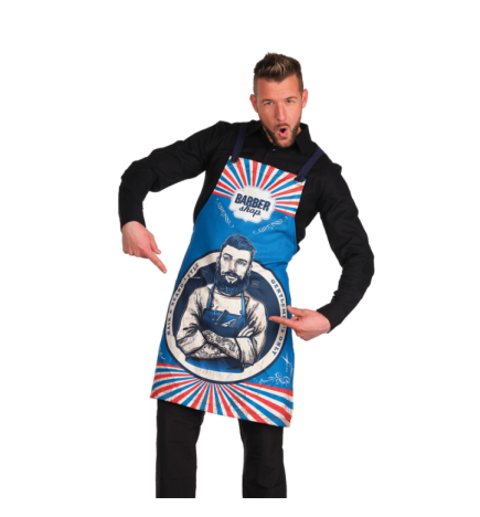 DELANTAL BARBERO AZUL
