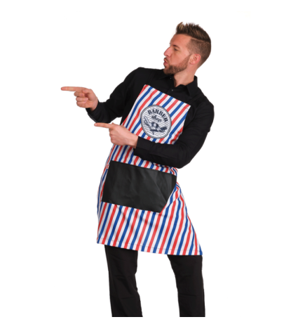 DELANTAL BARBERO CON BOLSILLO NEGRO