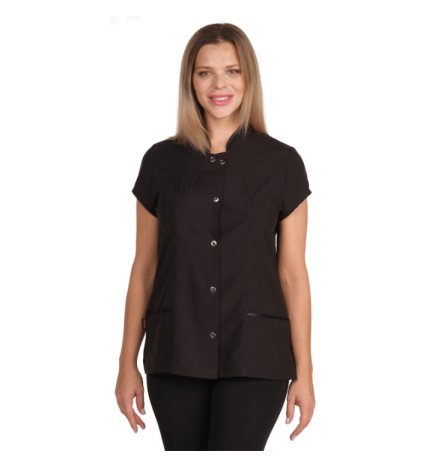 CASACA MICROFIBRA MINI CUELLO MAO NEGRA L
