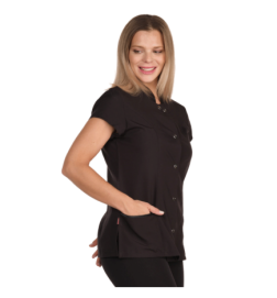 CASACA MICROFIBRA MINI CUELLO MAO NEGRA L