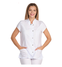 CASACA MICROFIBRA MINI CUELLO MAO BLANCA XL
