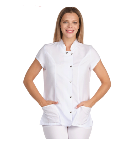 CASACA MICROFIBRA MINI CUELLO MAO BLANCA XL