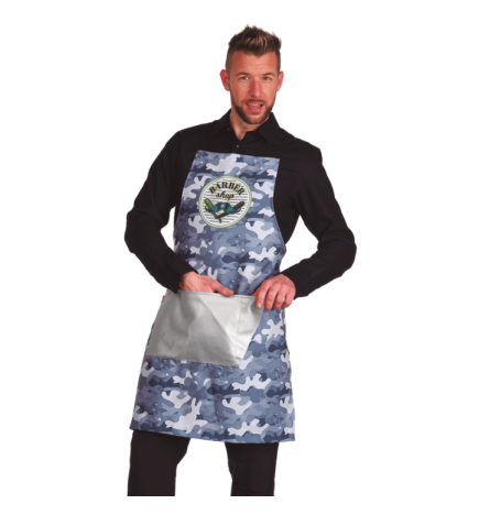DELANTAL BARBERO BOLSILLO PLATEADO LACLA