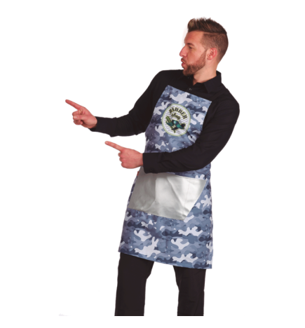 DELANTAL BARBERO BOLSILLO PLATEADO LACLA