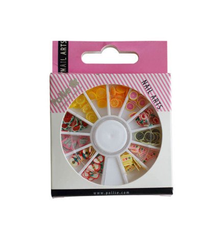 FIMO NAIL ART FLORES Y FRUTAS RUEDA 144 UDS.