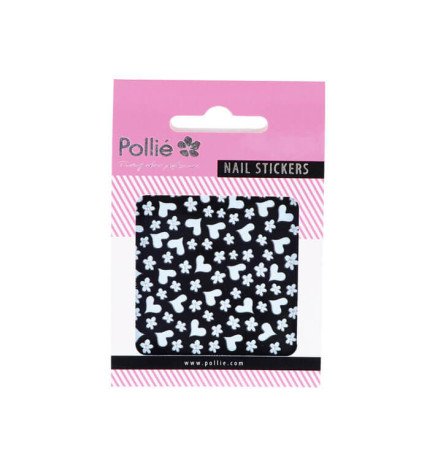 ADHESIVOS 3D CORAZONES BLANCOS NAIL ART