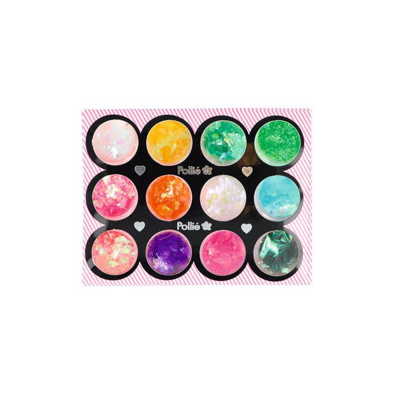 GLITTER PARA NAIL ART ESCAMA SIRENA 16G X 12 COLORES