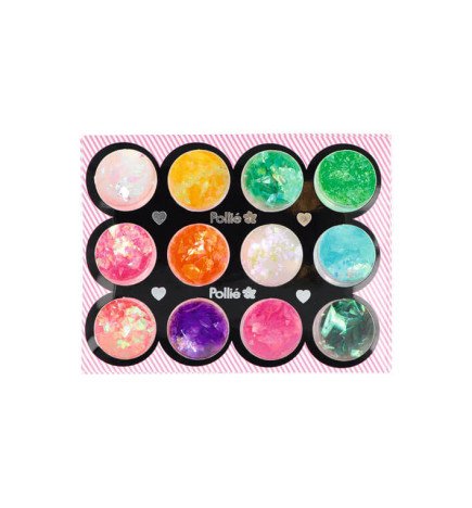GLITTER PARA NAIL ART ESCAMA SIRENA 16G X 12 COLORES