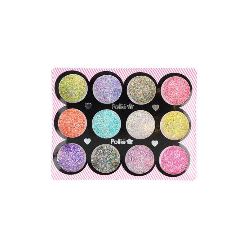 GLITTER PARA NAIL ART SURTIDOS 16 G X 12 COLORES