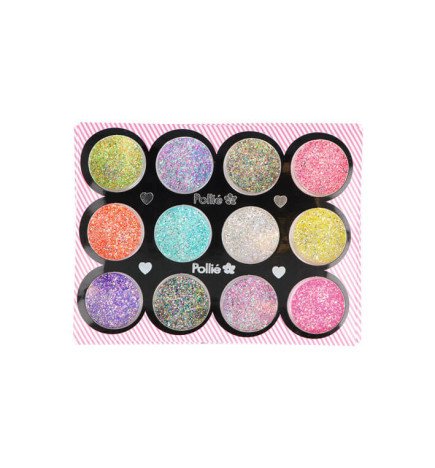 GLITTER PARA NAIL ART SURTIDOS 16 G X 12 COLORES