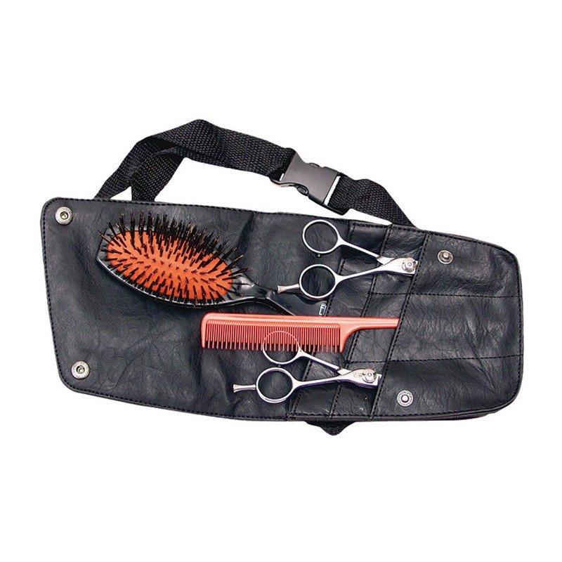 PORTA UTILES CINTURA SIMIL PIEL NEGRO 15 X 19