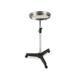 PLATO ACERO INOX. REGULABLE CON PIE Y RUEDAS