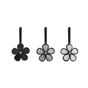 CARTON 12 CLIPS NEGROS FLORES PURPURINA