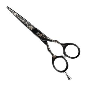 TIJERA TITANIO NEGRO DECORADA 5,5 ACERO 440C