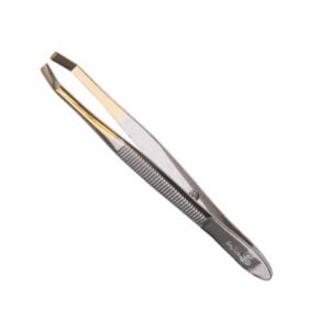 PINZA DEPILAR "POLLIE" 8 CM.PUNTA DORADA TESTA