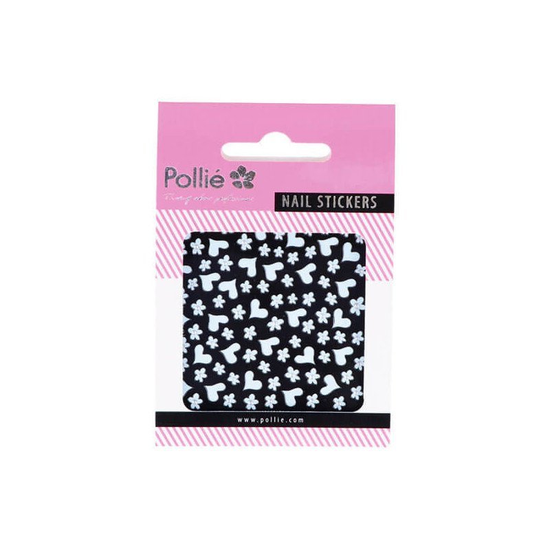 ADHESIVOS 3D CORAZONES BLANCO NAIL ART POLLIÉ